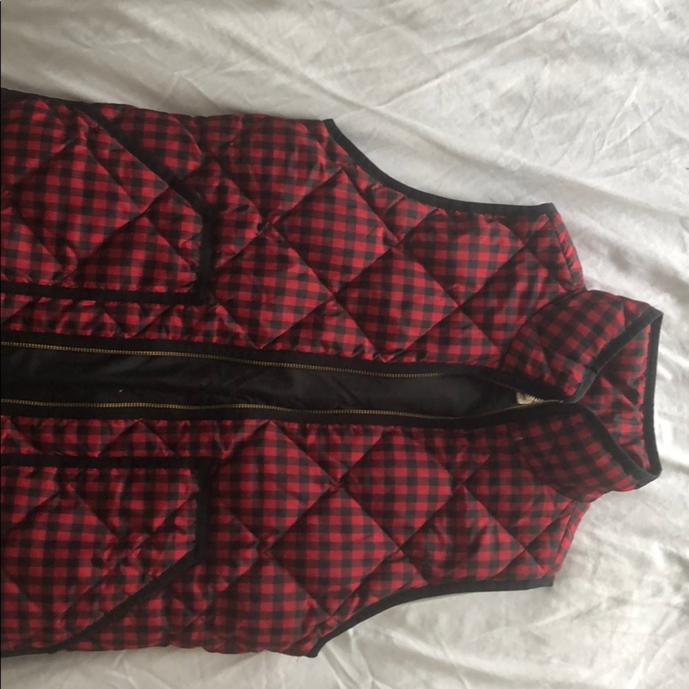 JCREW red plaid vest